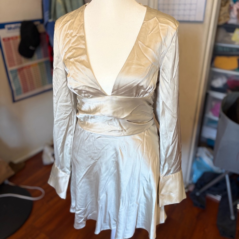 Zara Cream Satin dress